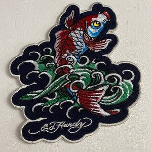 Ed Hardy Koi Fish Iron on Patch Appliqué Embroidered Sewing (Large)